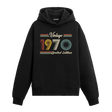 1970 doğumlu kişiler için tasarlanmış siyah klasik vintage hoodie