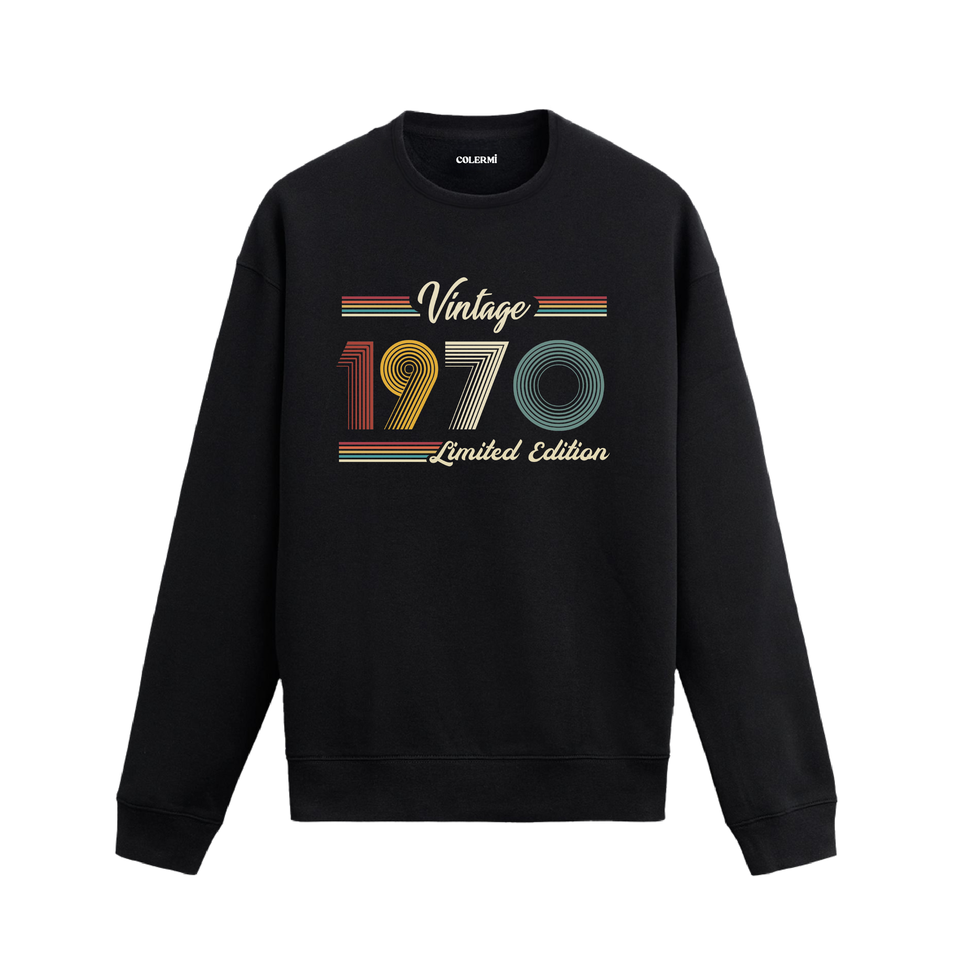 Retro tipografili 1970 Klasik Vintage Colermi sweatshirt