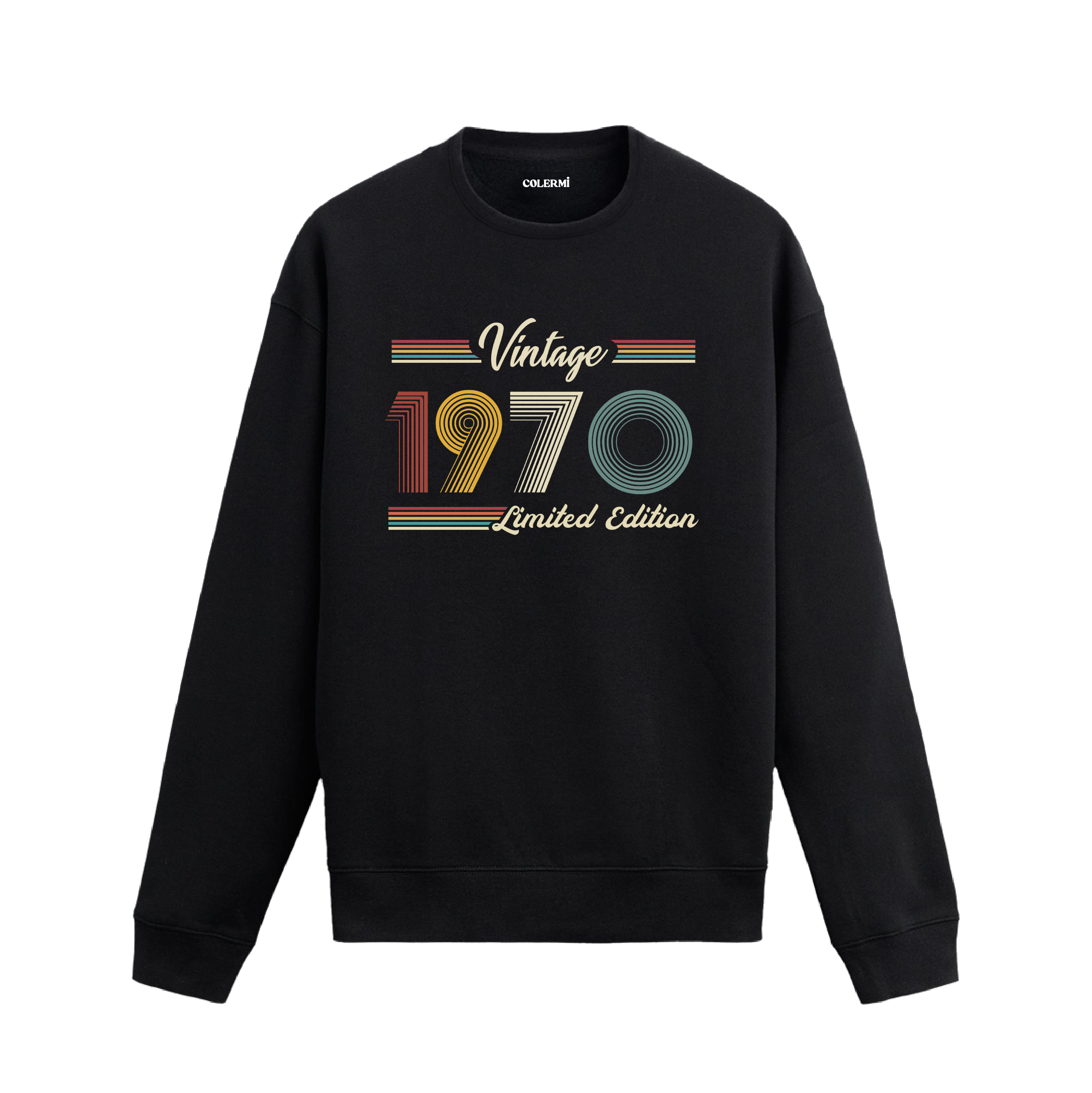 Retro tipografili 1970 Klasik Vintage Colermi sweatshirt