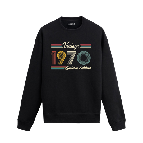 Retro tipografili 1970 Klasik Vintage Colermi sweatshirt