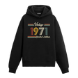 1971 doğumlu kişiler için tasarlanmış siyah klasik vintage hoodie