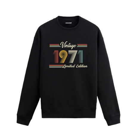 Retro tipografili 1971 Klasik Vintage Colermi sweatshirt