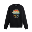 1971 yılı baskılı siyah retro vintage sweatshirt