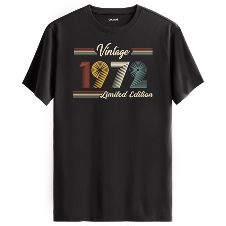 1972 yazılı klasik vintage retro tasarımlı antrasit tişört