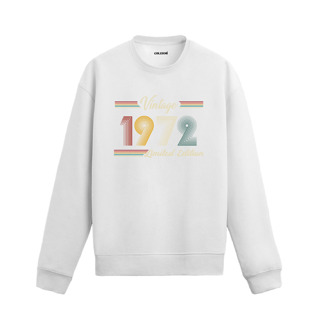 Retro tipografili 1972 Klasik Vintage Colermi sweatshirt