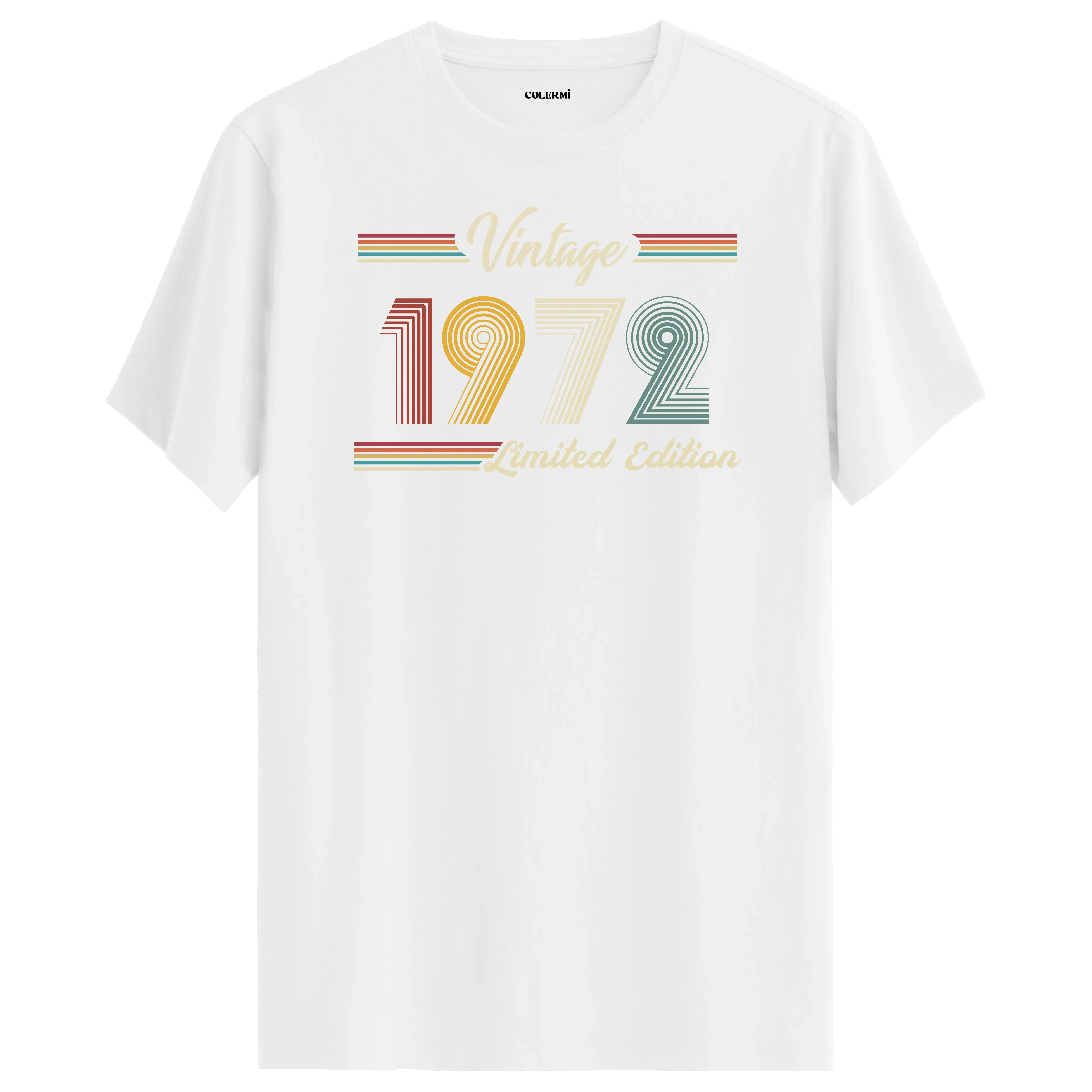 1972 yazılı klasik vintage retro tasarımlı beyaz tişört