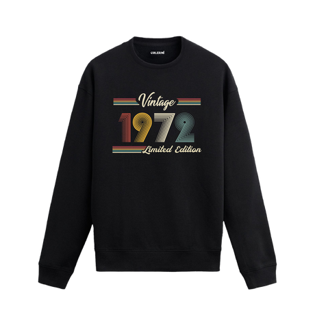Retro tipografili 1972 Klasik Vintage Colermi sweatshirt
