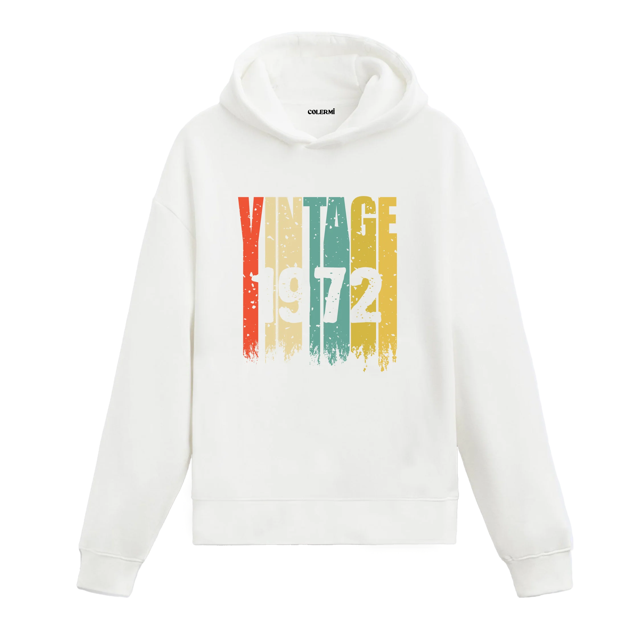 1972 doğum yılına özel tasarlanmış retro Vintage Era hoodie
