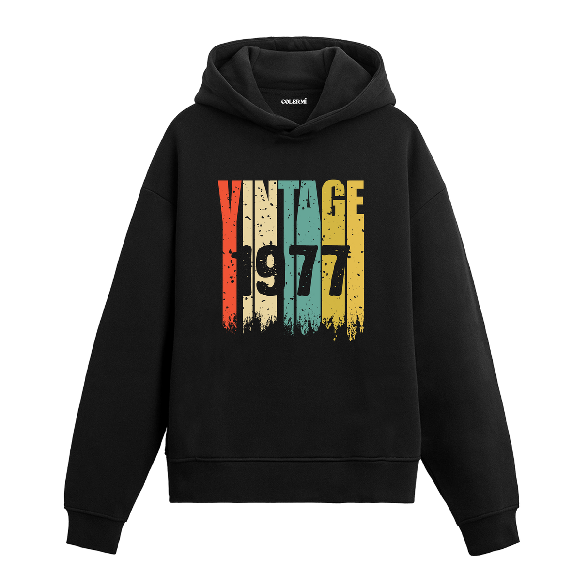 1977 doğum yılına özel retro tasarımlı Vintage Era hoodie