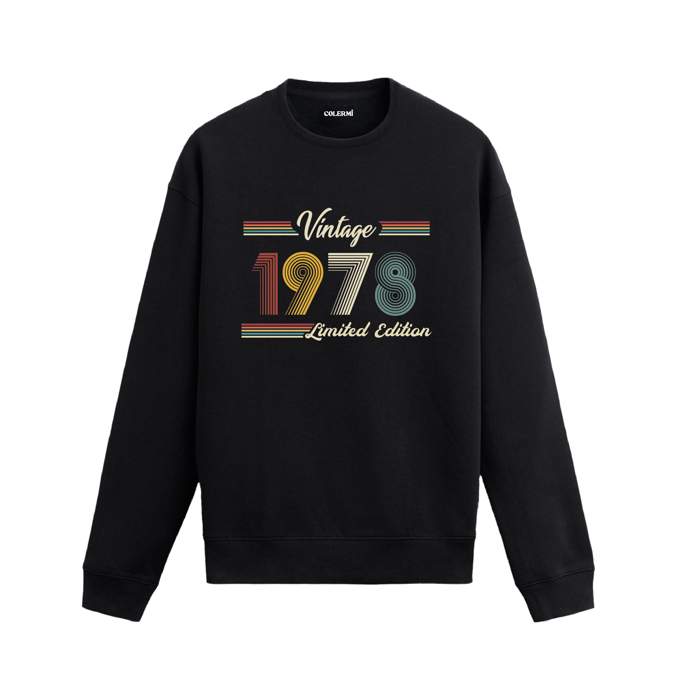Retro tipografili 1978 Klasik Vintage Colermi sweatshirt