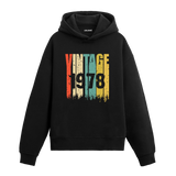 1978 doğumlu kişiler için retro tasarımlı siyah Vintage Era hoodie