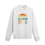1978 yılı baskılı beyaz retro vintage sweatshirt