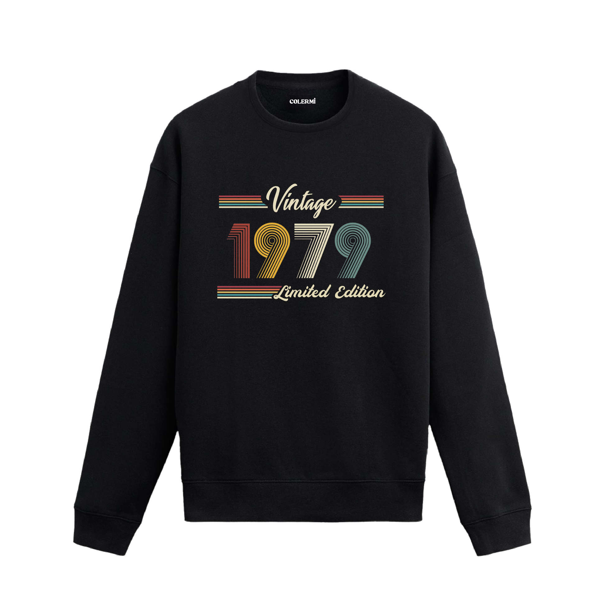 Retro tipografili 1979 Klasik Vintage Colermi sweatshirt