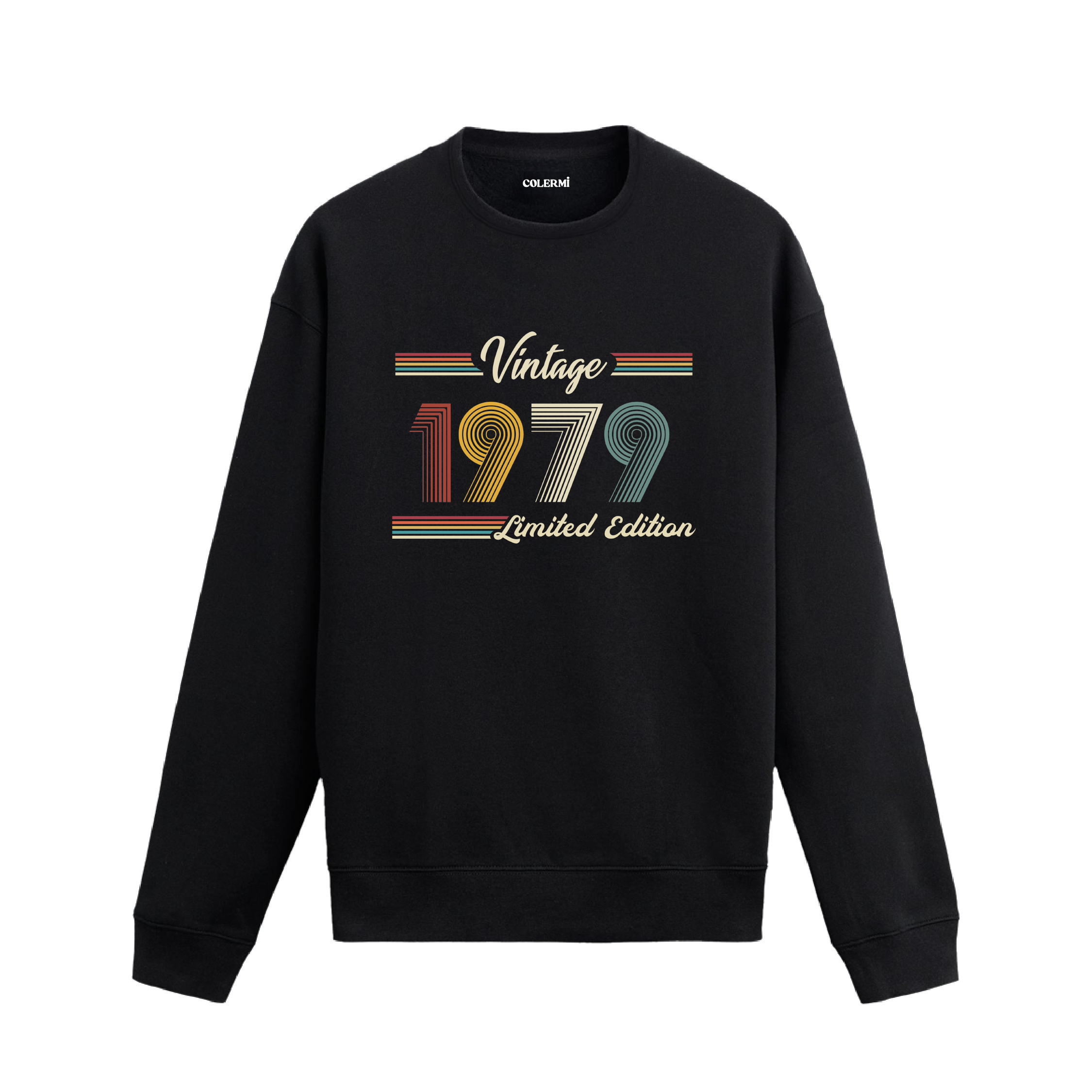 Retro tipografili 1979 Klasik Vintage Colermi sweatshirt