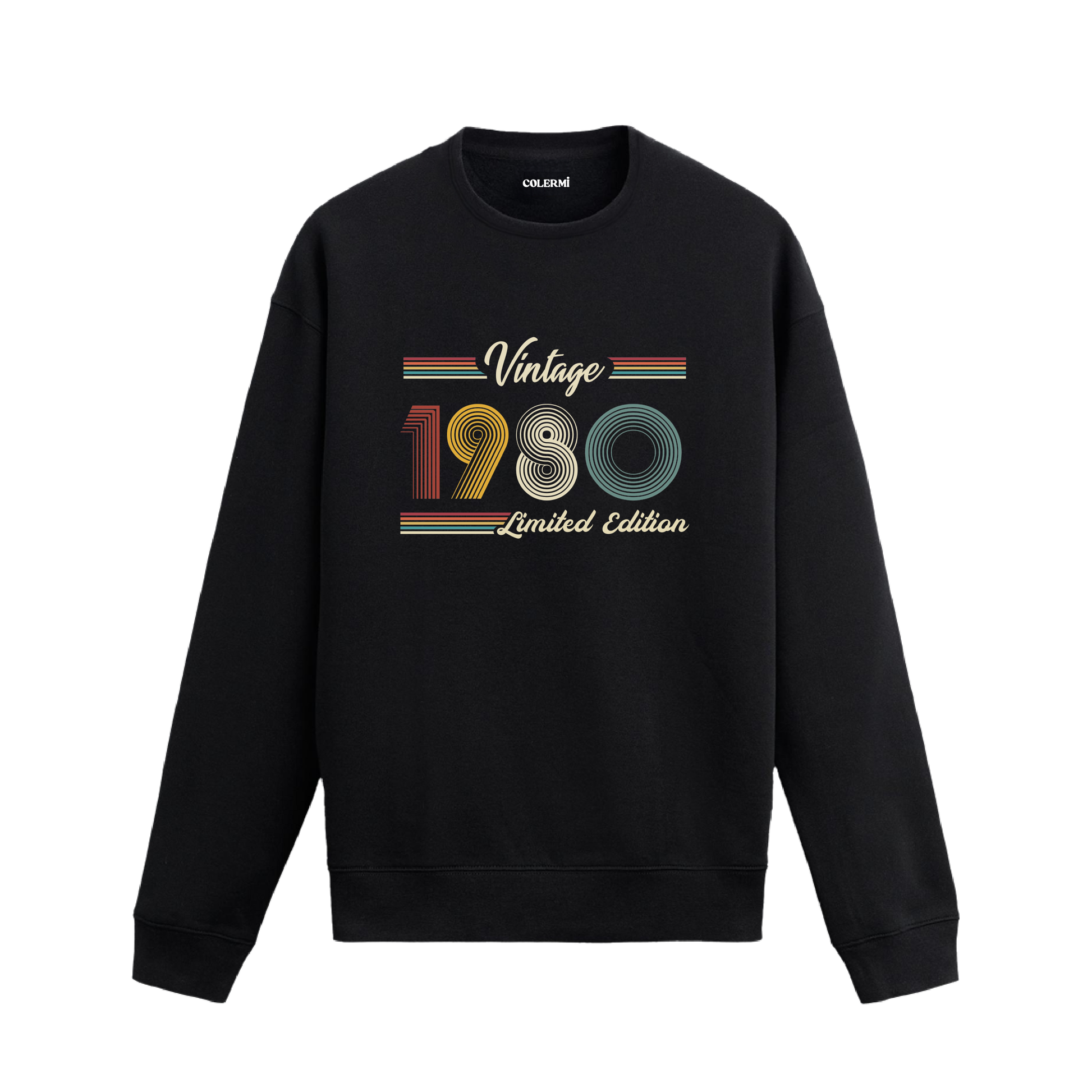 Retro tipografili 1980 Klasik Vintage Colermi sweatshirt