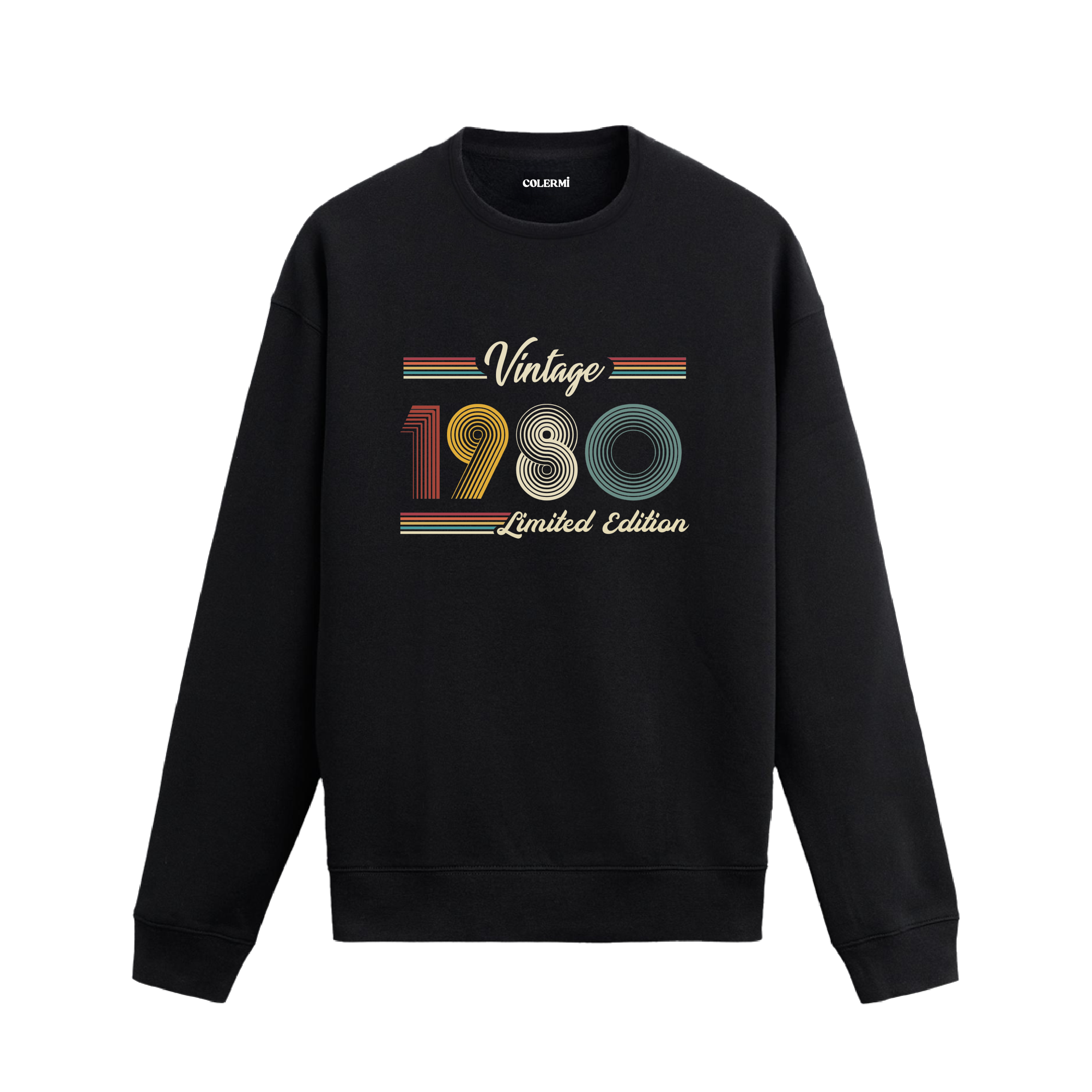 Retro tipografili 1980 Klasik Vintage Colermi sweatshirt