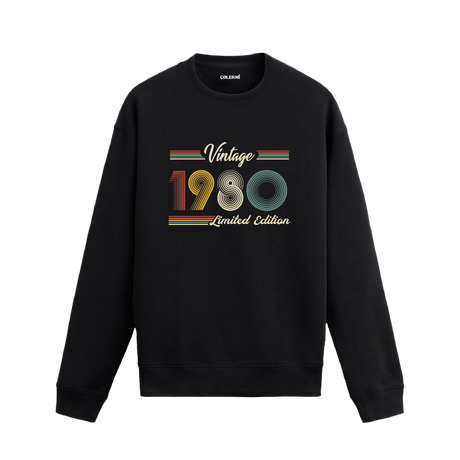 Retro tipografili 1980 Klasik Vintage Colermi sweatshirt