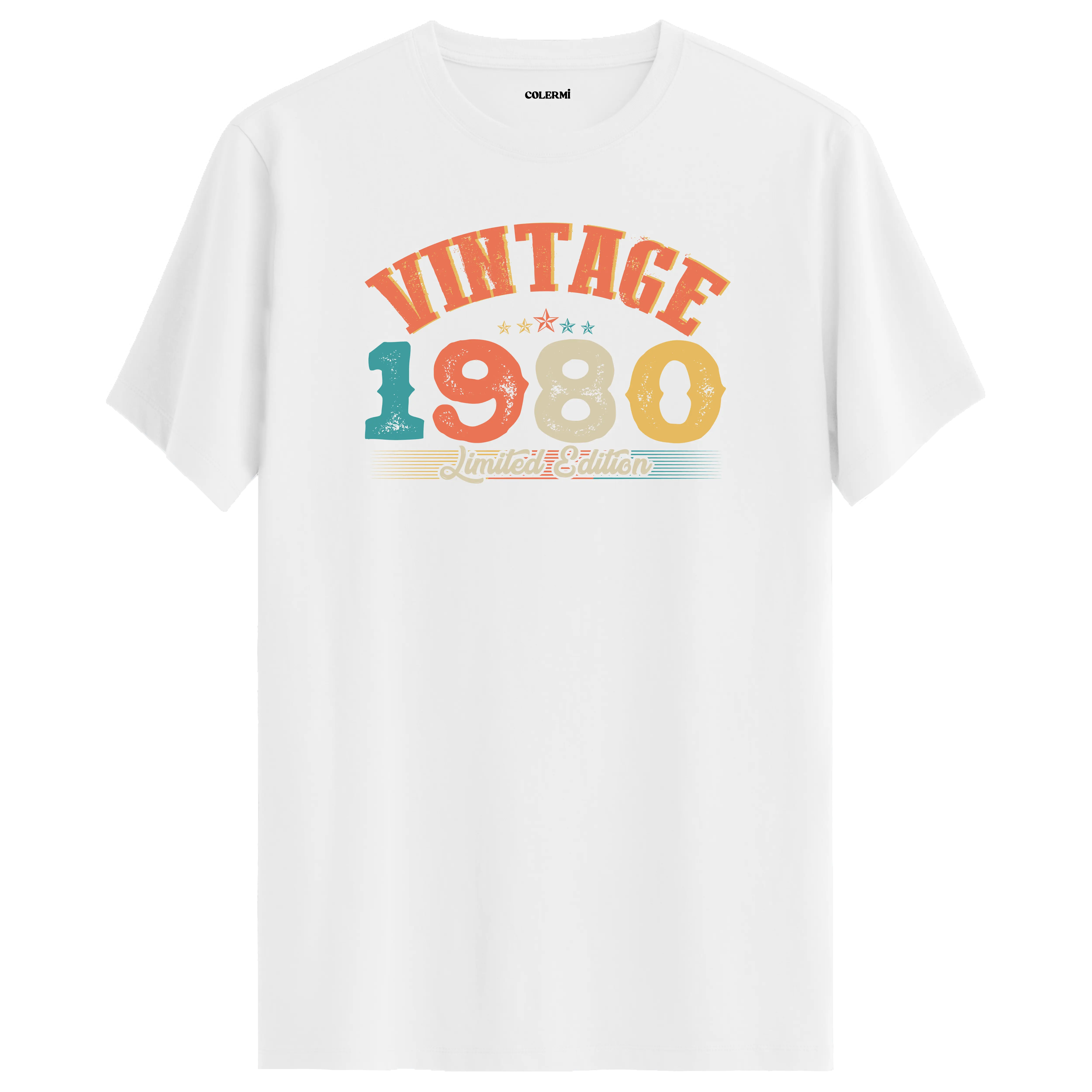 1980 Vintage Echo beyaz tişört, sade tasarımı ve premium pamuk kumaşıyla günlük şık bir seçim olur.