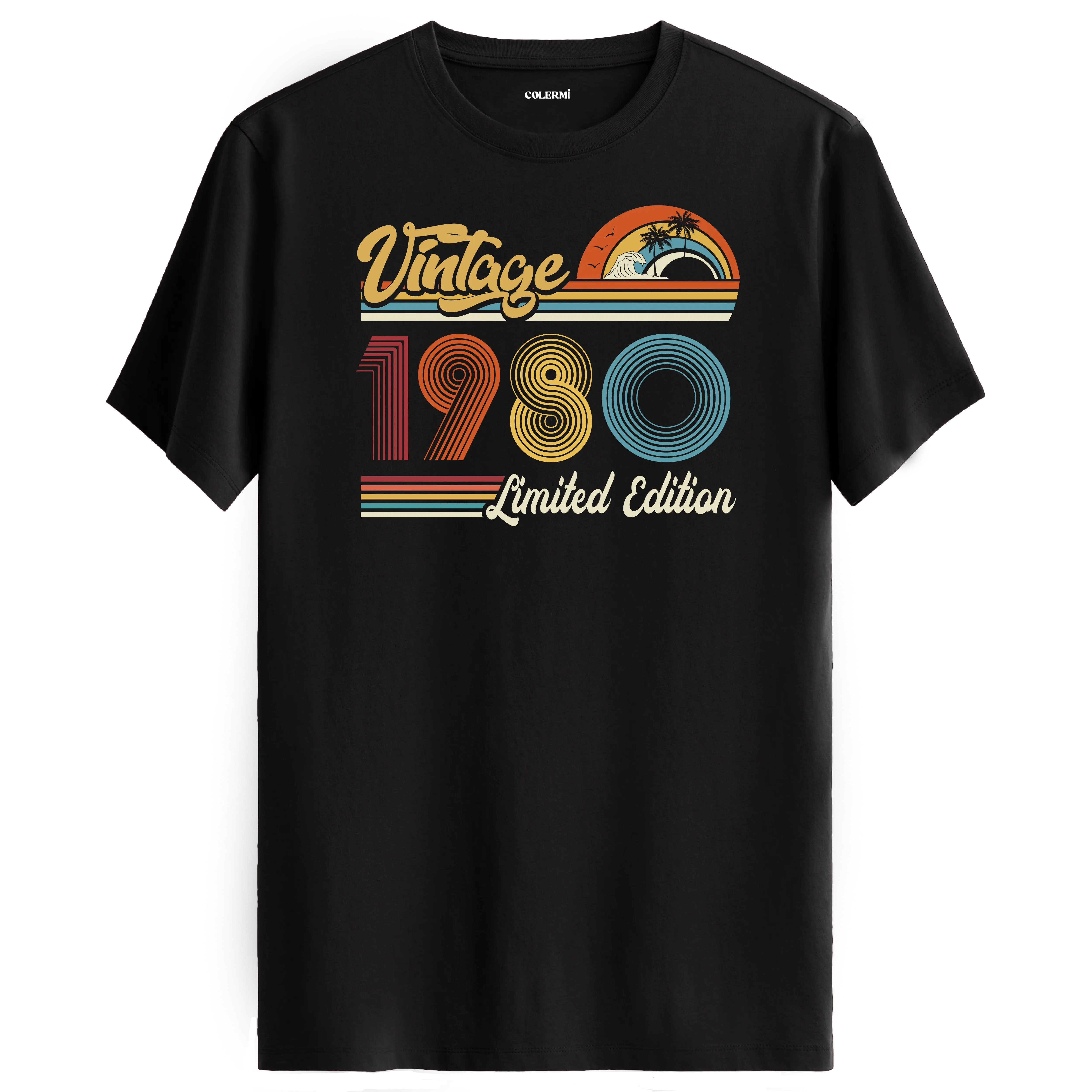 1980 Vintage siyah tişört, retro baskısıyla nostaljik bir doğum günü hediyesi seçeneği sunar.