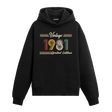 1981 doğumlu kişiler için tasarlanmış siyah klasik vintage hoodie