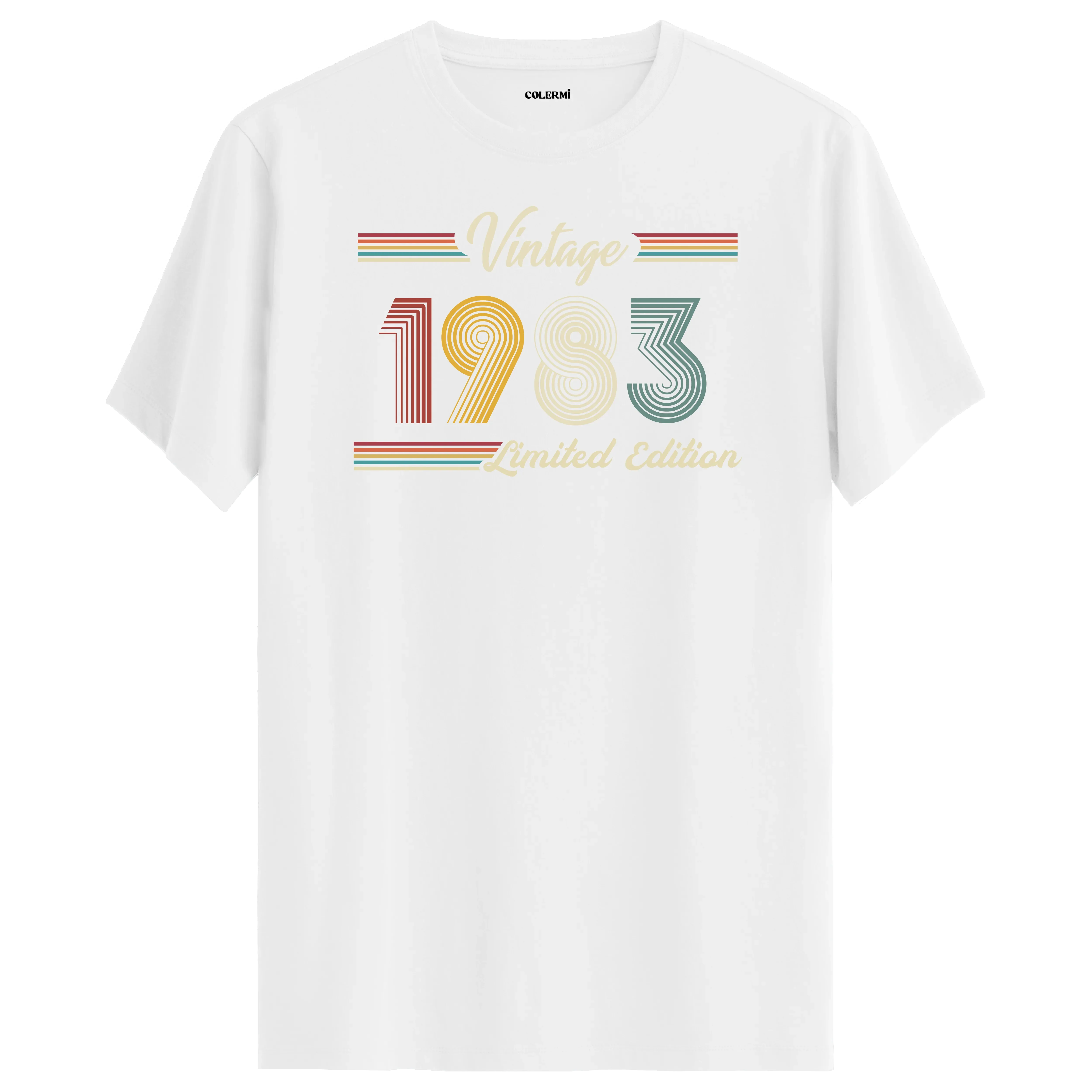 1983 yazılı klasik vintage retro tasarımlı beyaz tişört