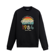 1984 yılı baskılı siyah retro vintage sweatshirt