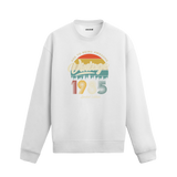 1985 yılı baskılı siyah retro vintage sweatshirt