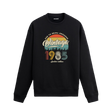 1985 yılı baskılı siyah retro vintage sweatshirt