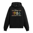 1986 doğumlu kişiler için tasarlanmış siyah klasik vintage hoodie