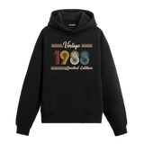 1988 doğumlu kişiler için tasarlanmış siyah klasik vintage hoodie