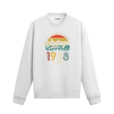 1988 yılı baskılı siyah retro vintage sweatshirt