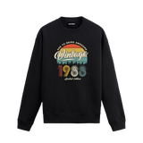 1988 yılı baskılı siyah retro vintage sweatshirt