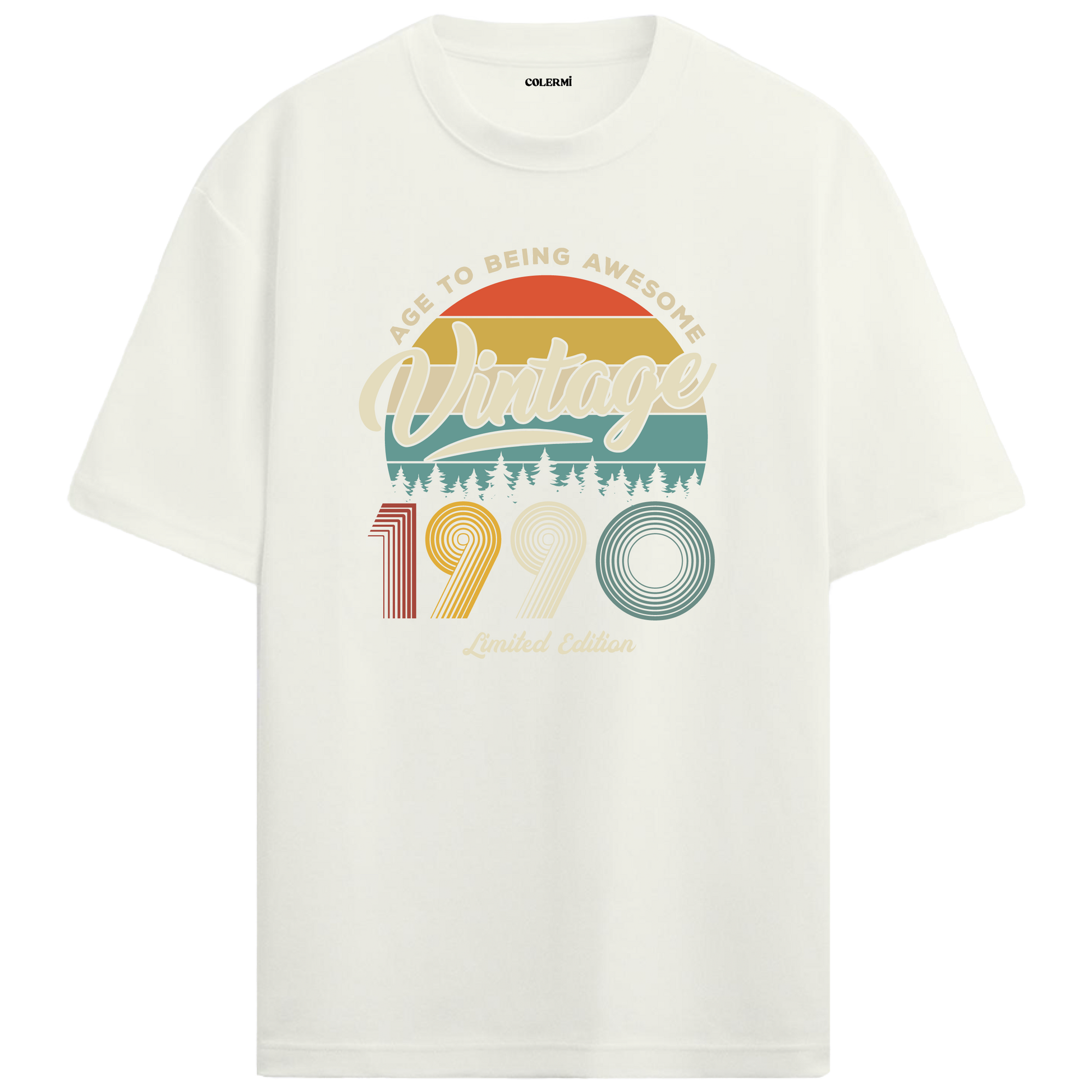 1990 nostalji vintage ekru oversize tişört, nostaljik havası ve pamuklu yapısıyla özel bir hediye seçeneği sunar.