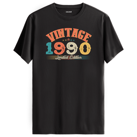1990 Vintage Echo antrasit tişört, özgün baskısı ve premium pamuk kumaşıyla konforlu bir doğum günü hediyesi alternatifi sunar.