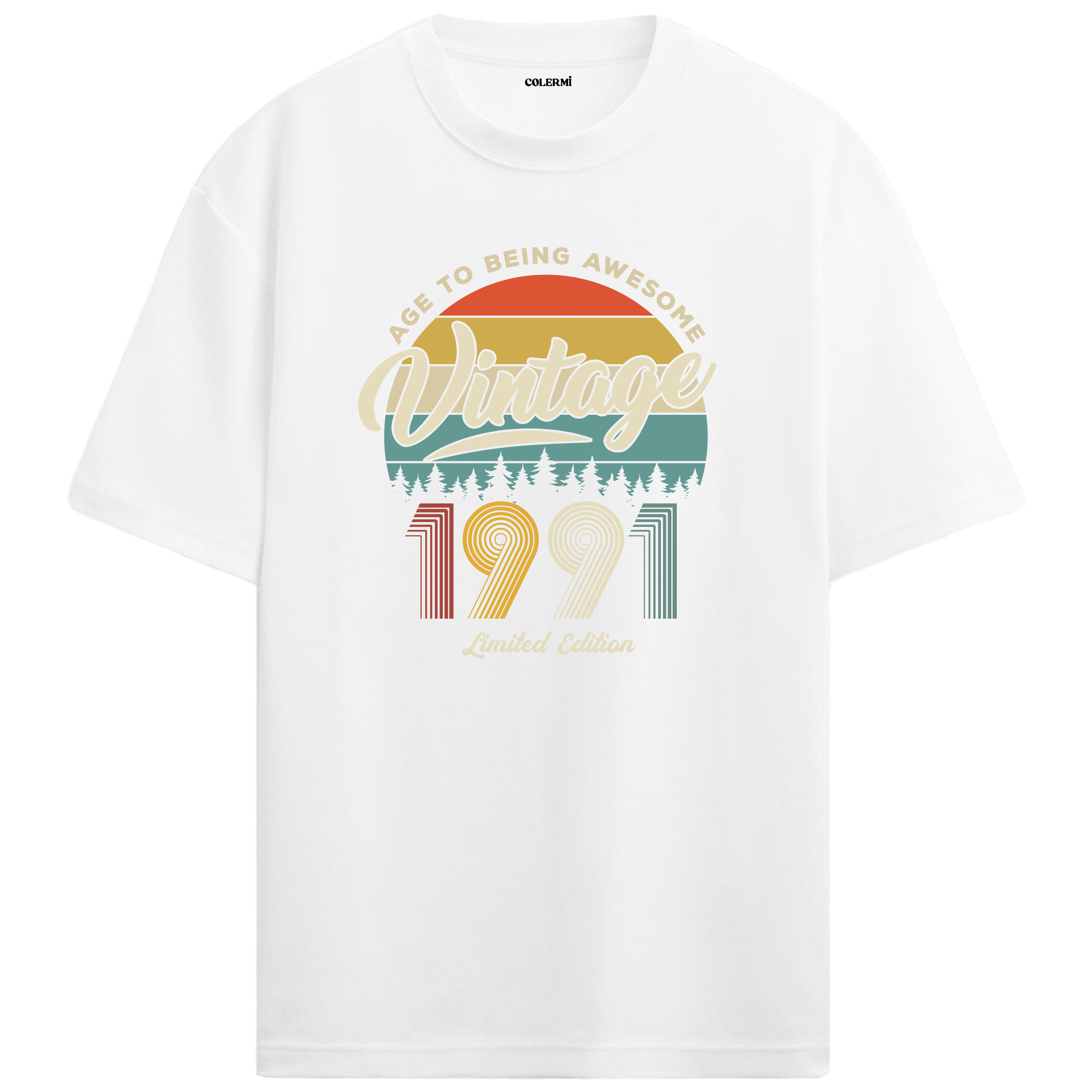 1991 nostalji vintage beyaz oversize tişört, nostaljik tasarımı ve pamuklu yapısıyla günlük şıklık sağlar.