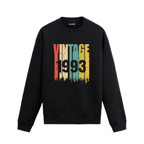 Colermi 1993 Vintage Era baskılı sweatshirt, retro tasarım, premium pamuk kumaş.