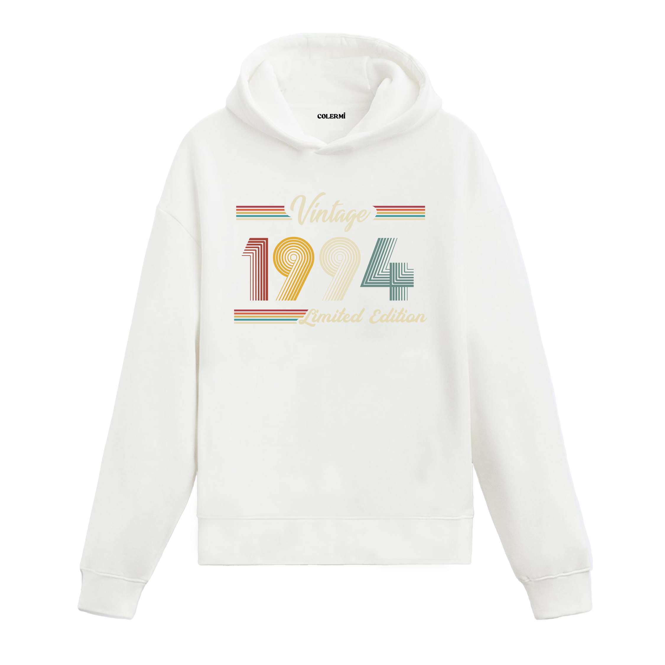 1994 doğumlu kişiler için tasarlanmış beyaz klasik vintage hoodie