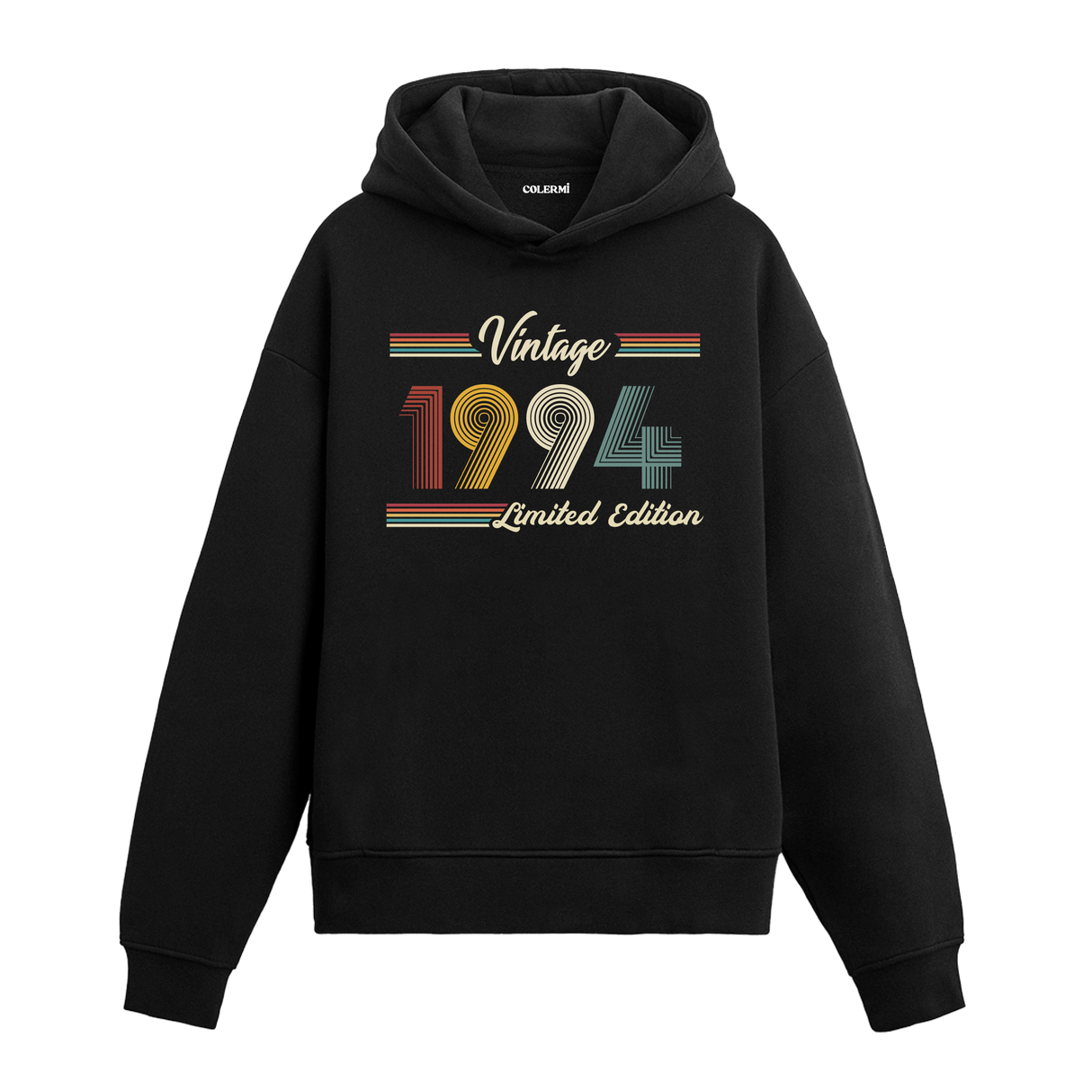 1994 doğumlu kişiler için tasarlanmış siyah klasik vintage hoodie