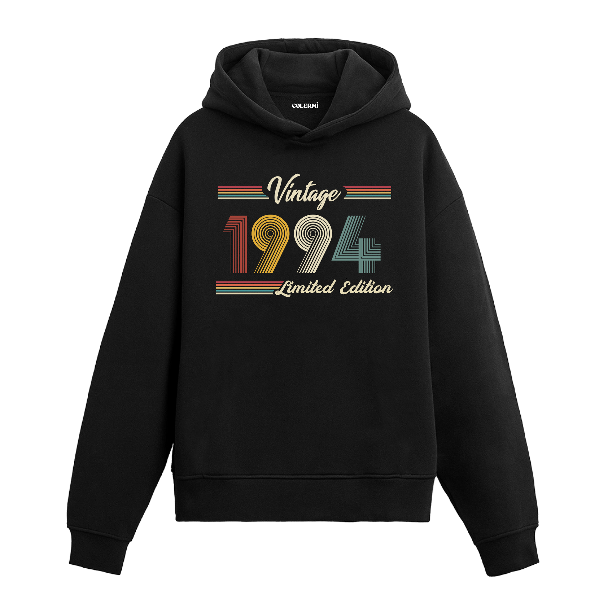 1994 doğumlu kişiler için tasarlanmış siyah klasik vintage hoodie