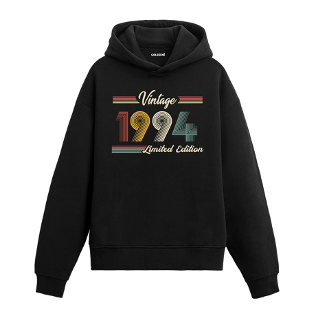 1994 doğumlu kişiler için tasarlanmış siyah klasik vintage hoodie