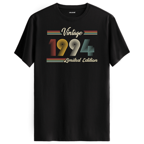 1994 yazılı klasik vintage retro tasarımlı siyah tişört