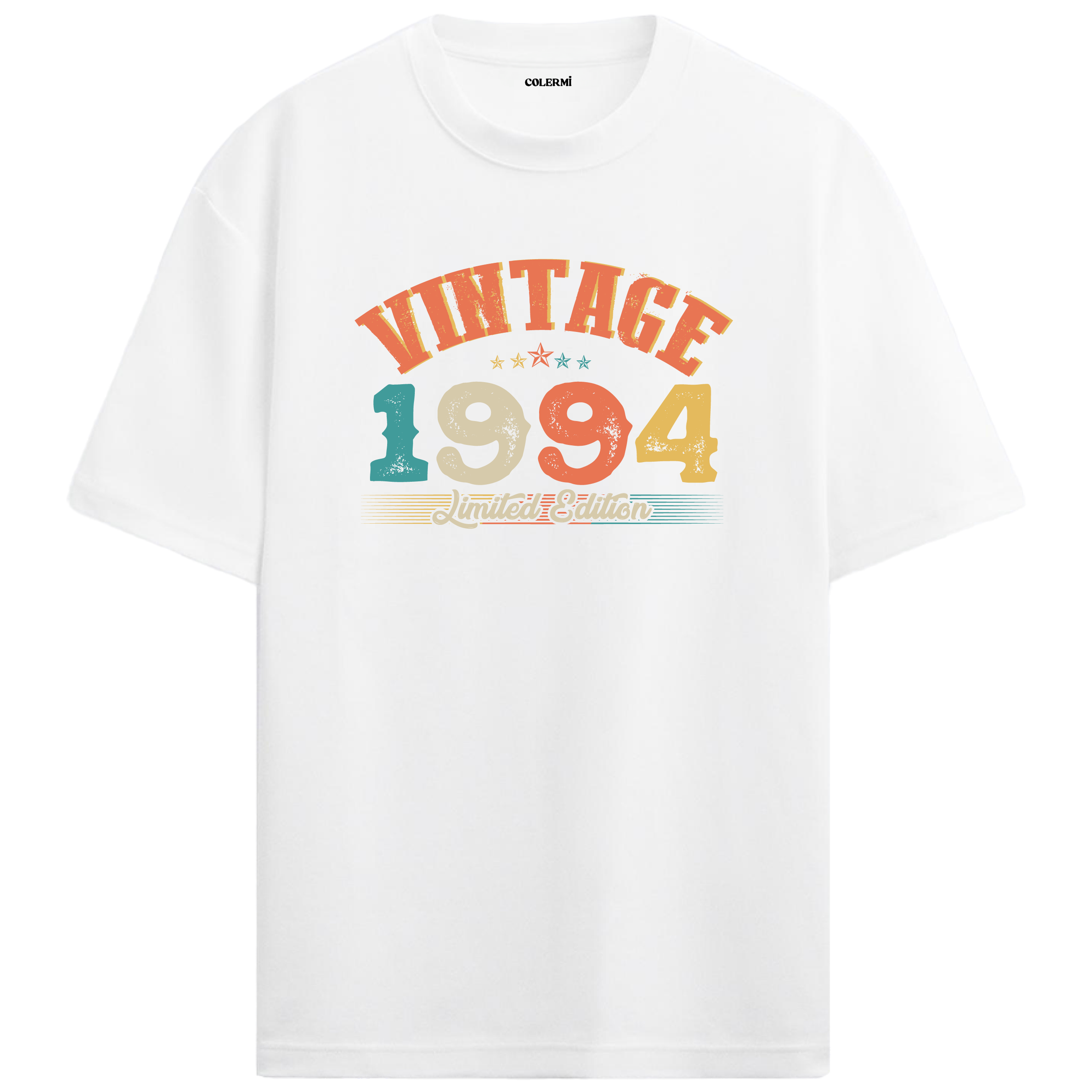 1994 Vintage Echo beyaz oversize tişört, konforlu pamuk dokusuyla nostaljik bir doğum günü hediyesi olabilir.