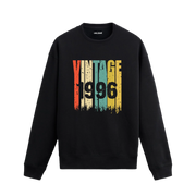 Colermi 1996 Vintage Era Sweatshirt, retro tasarımlı, premium pamuk kumaştan üretilmiş siyah sweatshirt.