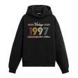 1997 doğum yılına özel tasarlanmış siyah klasik vintage hoodie