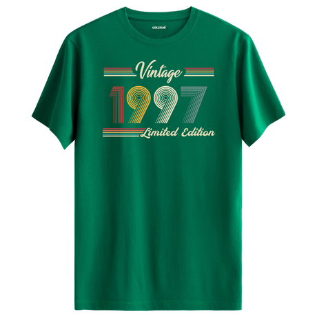 1997 yazılı klasik vintage retro tasarımlı yesil tişört