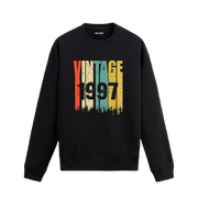 Colermi 1997 Vintage Era Sweatshirt, retro tasarımlı, premium pamuk kumaştan üretilmiş siyah sweatshirt.