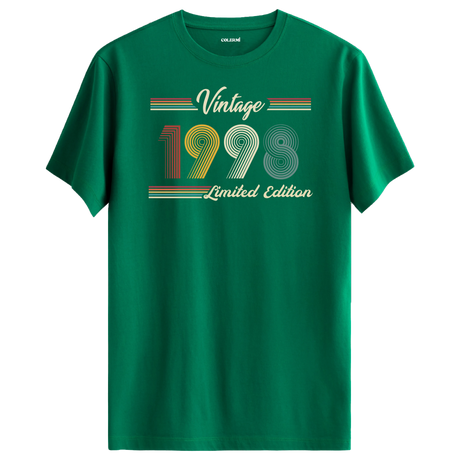 1998 yazılı klasik vintage retro tasarımlı yesil tişört