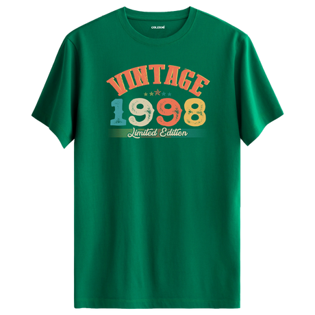 1998 Vintage Echo yeşil tişört, premium pamuk kumaşıyla nostaljik ruhu modern şıklıkla buluşturur.