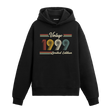 1999 doğum yılına özel tasarlanmış siyah klasik vintage hoodie