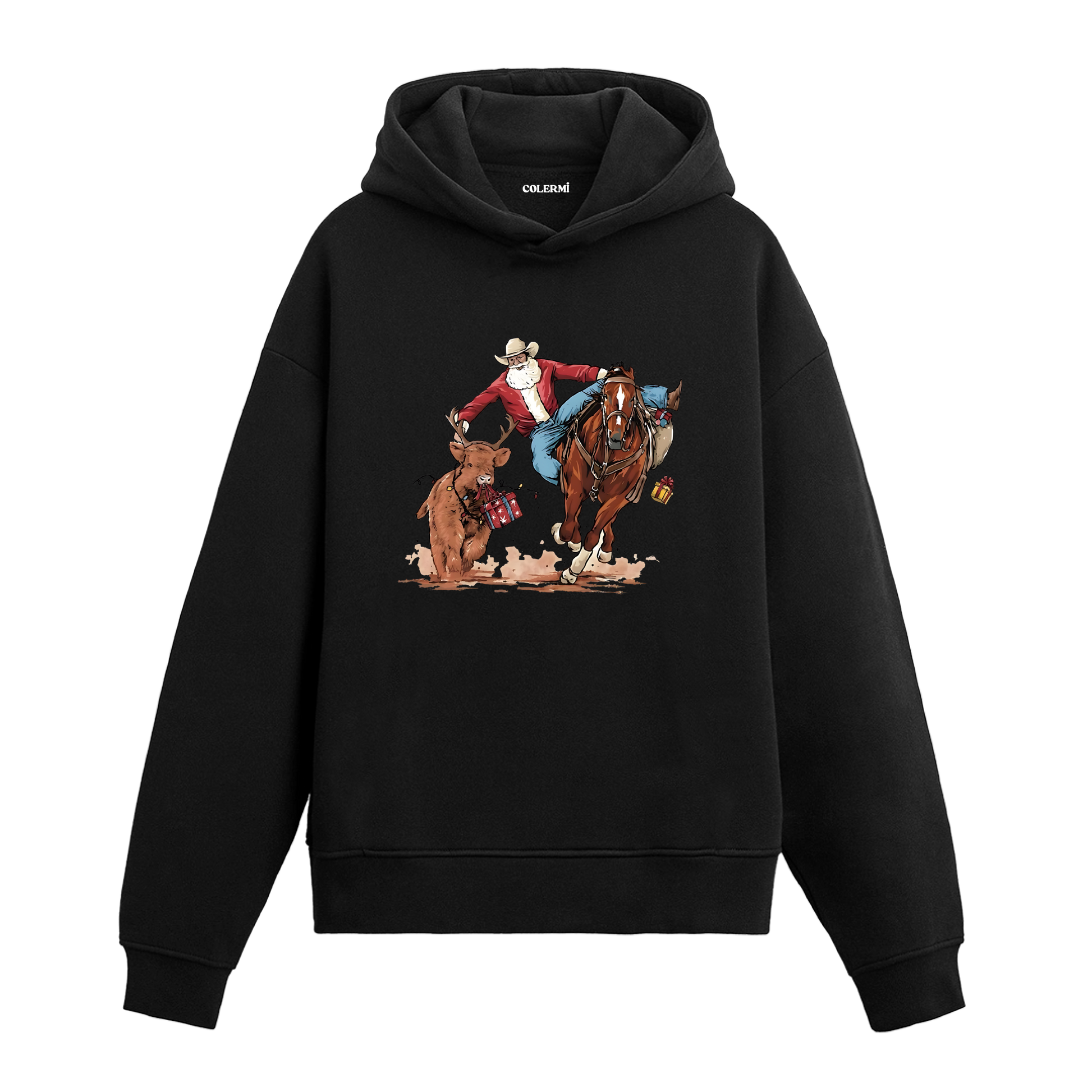 At Üzerinde Kovboy Tasarımlı Hoodie | Colermi